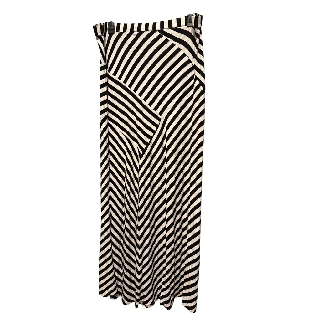DESIGN HISTORY Black White Moonbeam‎ Maxi Skirt Women's Missy XL Flowy A-Line